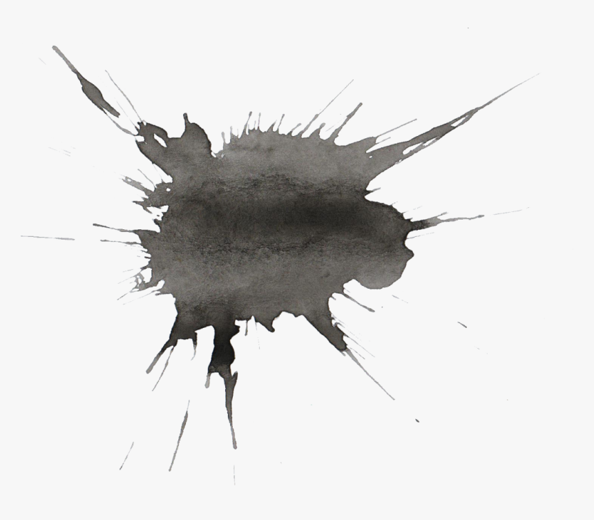 22 Black Watercolor Splatter, HD Png Download