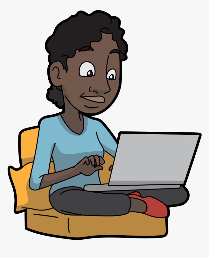 Woman With Laptop Png, Transparent Png