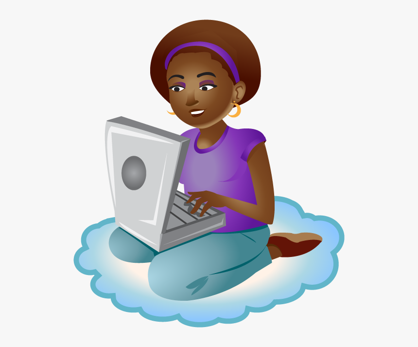 Woman With Laptop, HD Png Download