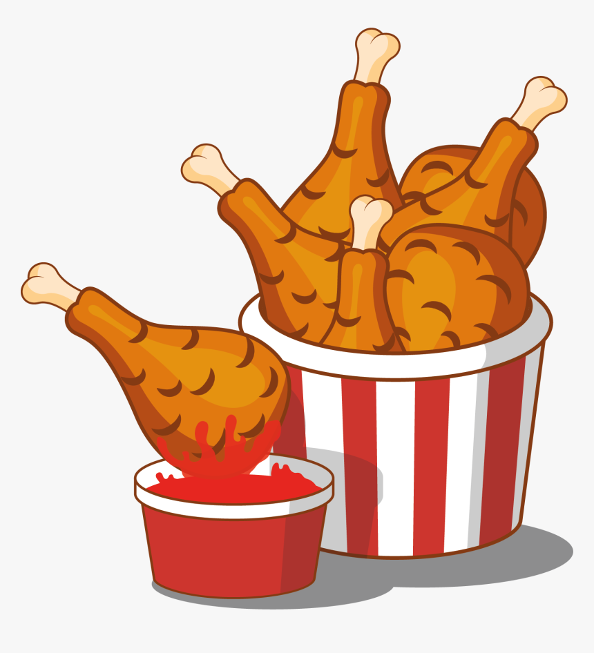 Fried Chicken Hamburger Chocolate Cake Junk Food Buffalo, HD Png Download