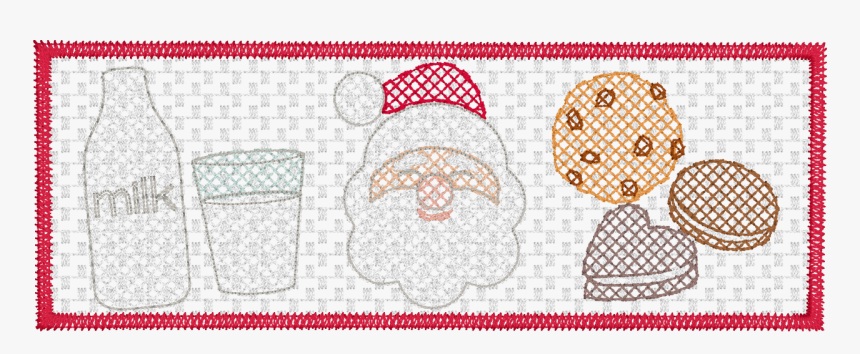 Faux Smock Santa Milk And Cookies Quick Stitch Embroidery, HD Png Download