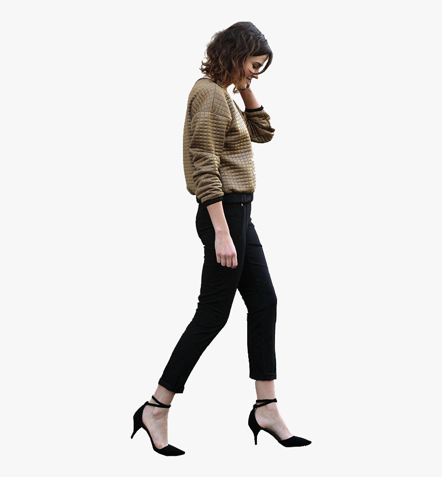 Woman Walking Cutout Casual, HD Png Download