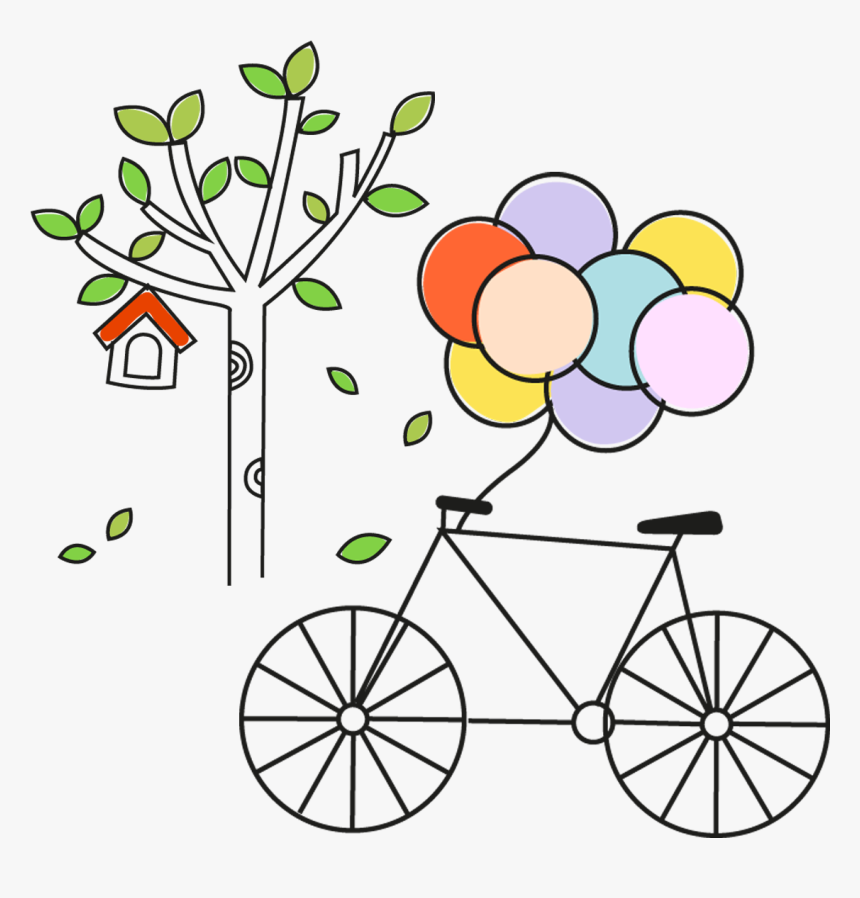 Clip Art Bike Balloons, HD Png Download