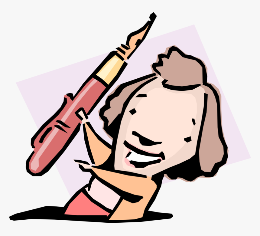 Vector Illustration Of Pen In Hand Idiom Businesswoman, HD Png Download