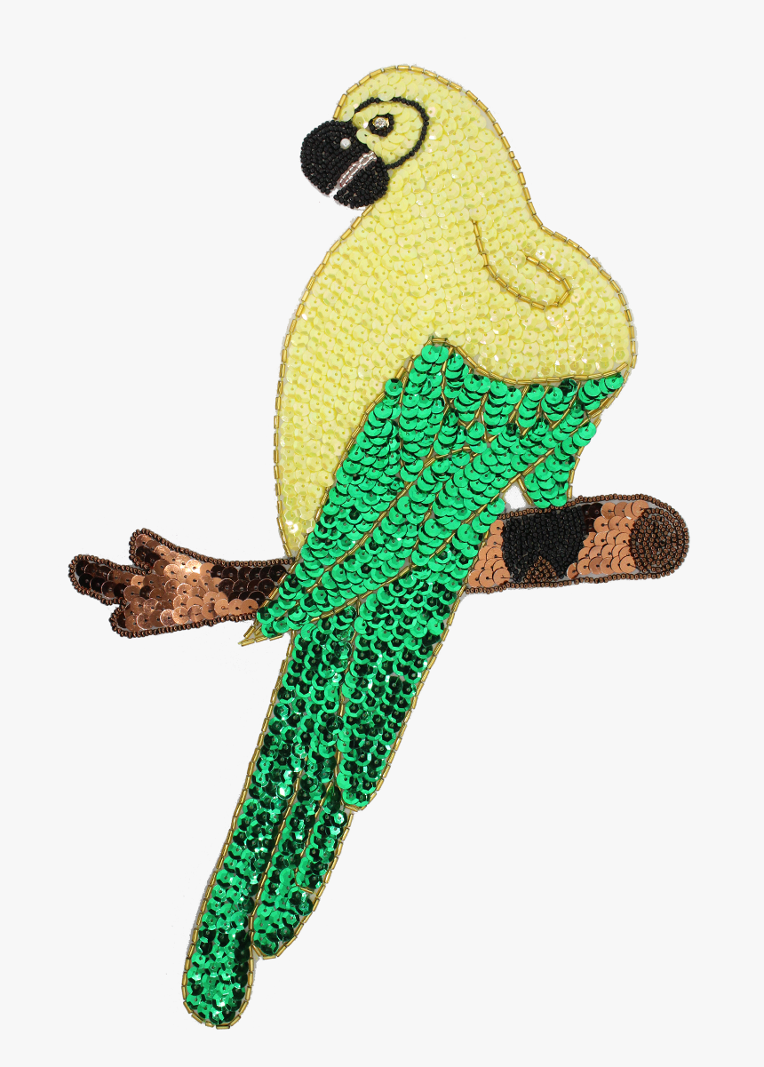 Large Parrot Beaded & Sequin Applique, HD Png Download