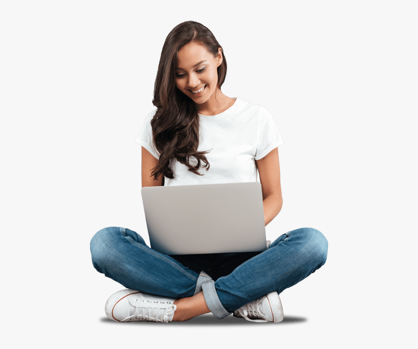 Young Girl Using Language Services Online, HD Png Download