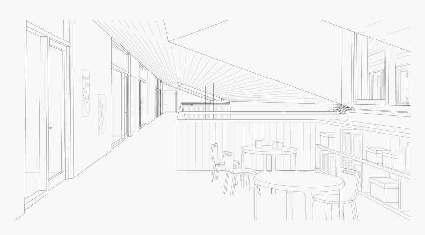 Prespective Drawing Hallway, HD Png Download