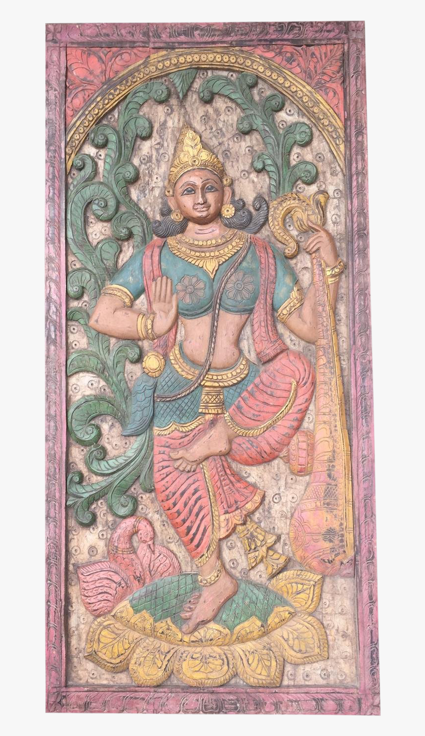 Saraswati Drawing Goddess, HD Png Download