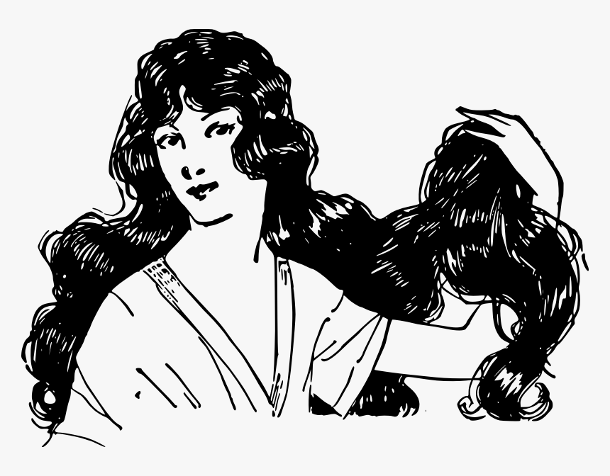 Lady Shows Her Hair, HD Png Download