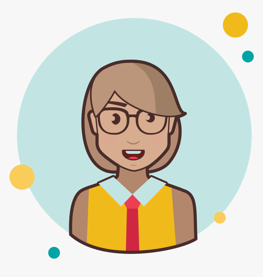 Short Hair Business Lady With Glasses Icon, HD Png Download