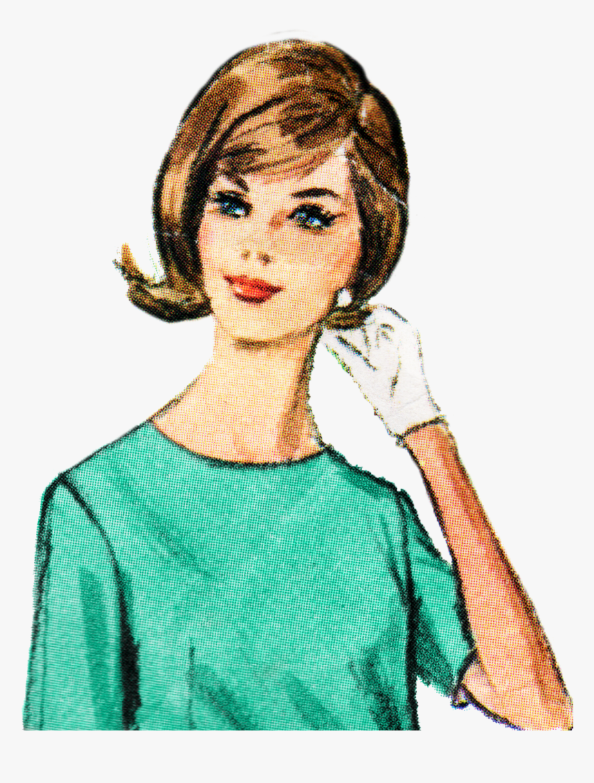 Retro Lady Clip Art Free, HD Png Download