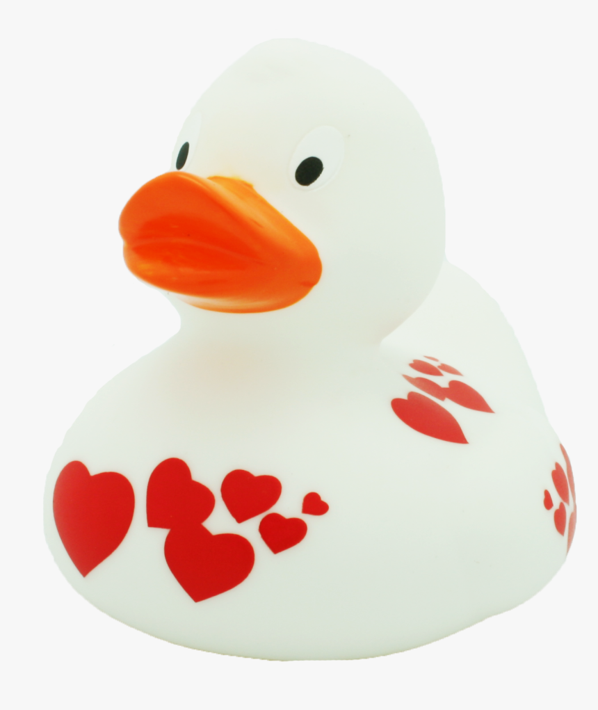 White Duck With Red Hearts *new- Design By Lilalu, HD Png Download