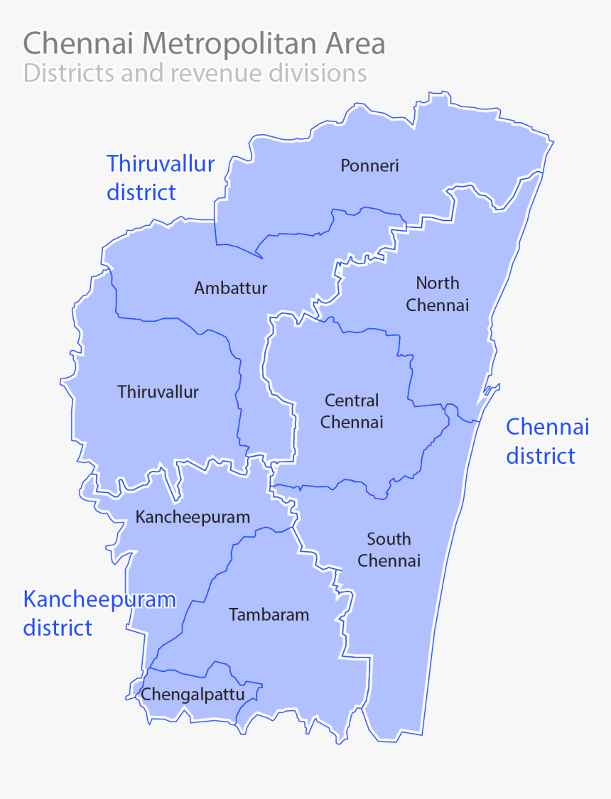 A Graphic Showing The Divisions Of The Chennai Metropolitan, HD Png Download