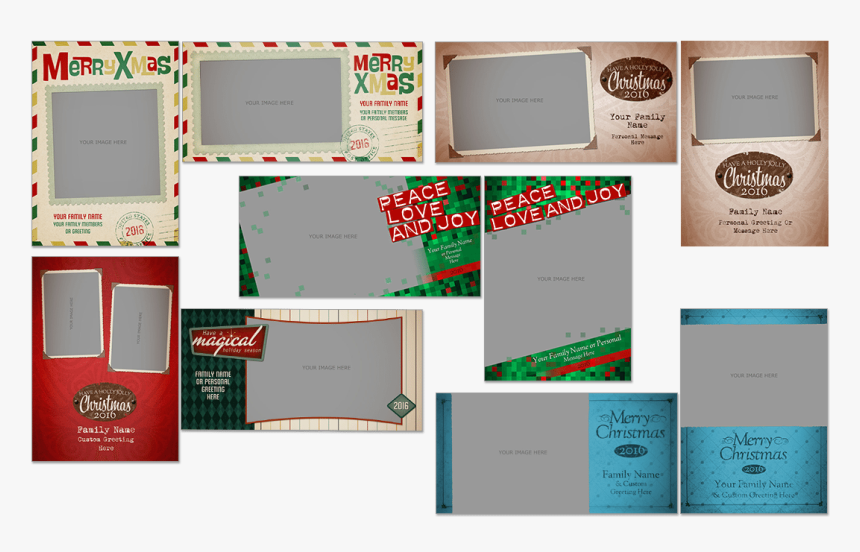 Retro Christmas Cards Photoshop Psd, HD Png Download