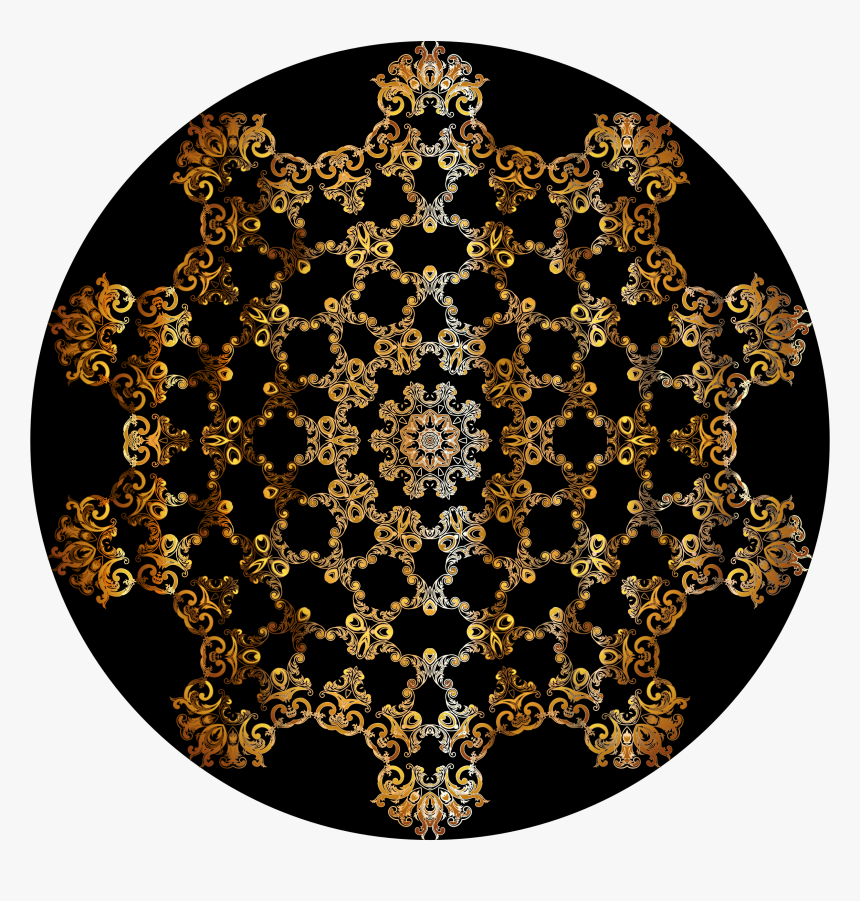 Gold Floral Design Png, Transparent Png