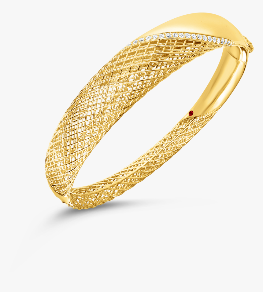 Soie 18k Yellow Gold Diamond Bangle, HD Png Download