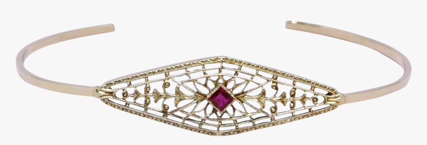 Vintage Ruby Filigree Bangle, HD Png Download