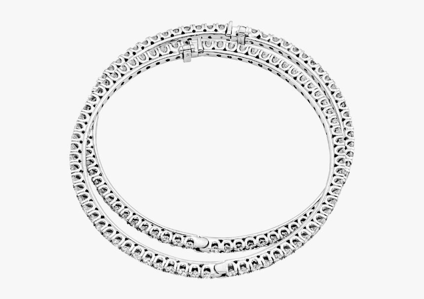 14kt White Gold Tennis Diamond Bangles, HD Png Download