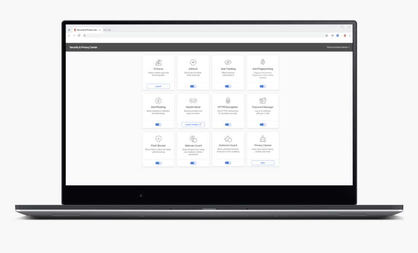 Laptop Screen Showing Ccleaner Browser, HD Png Download