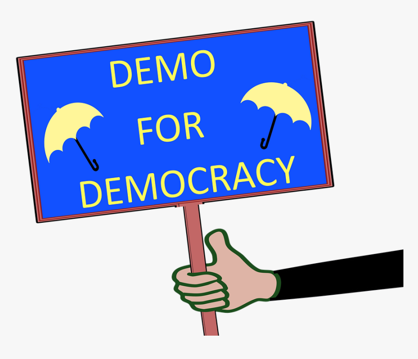Umbrella, Yellow, Democracy, Sign, Placard, Brolly, HD Png Download