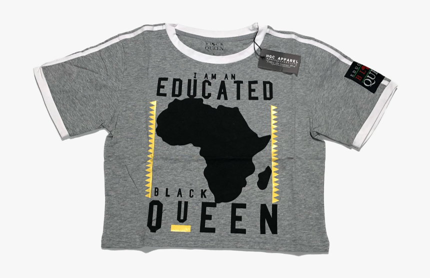 Educated Black Queen® Crop Grey Jersey Shirt Hgc Apparel, HD Png Download