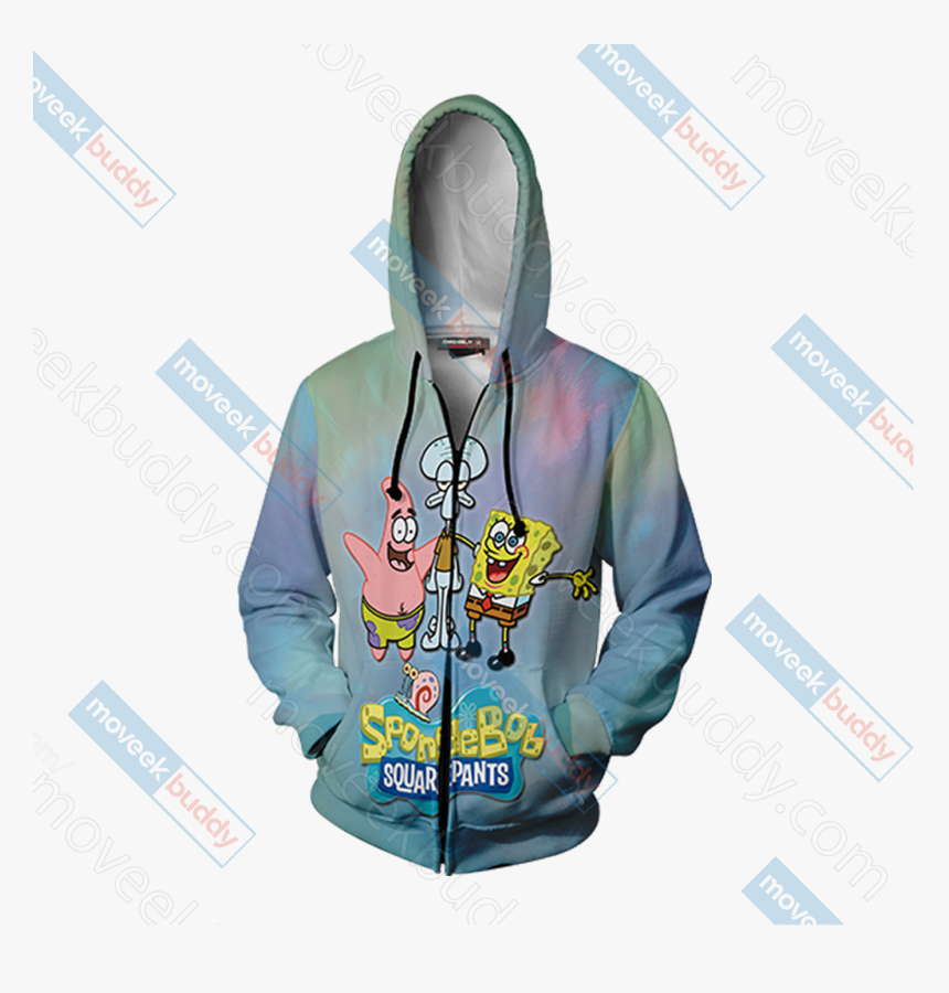 Spongebob Squarepants Unisex 3d Zip Up Hoodie, HD Png Download