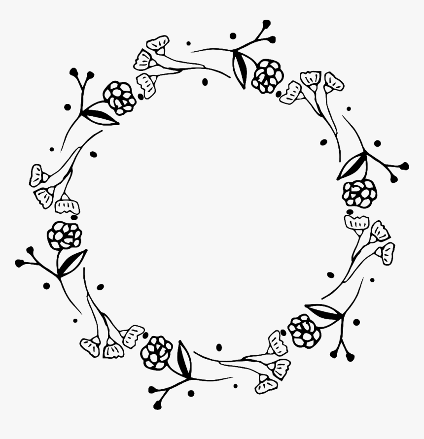 Creative Wreath Free Buckle Black And White Wreath, HD Png Download