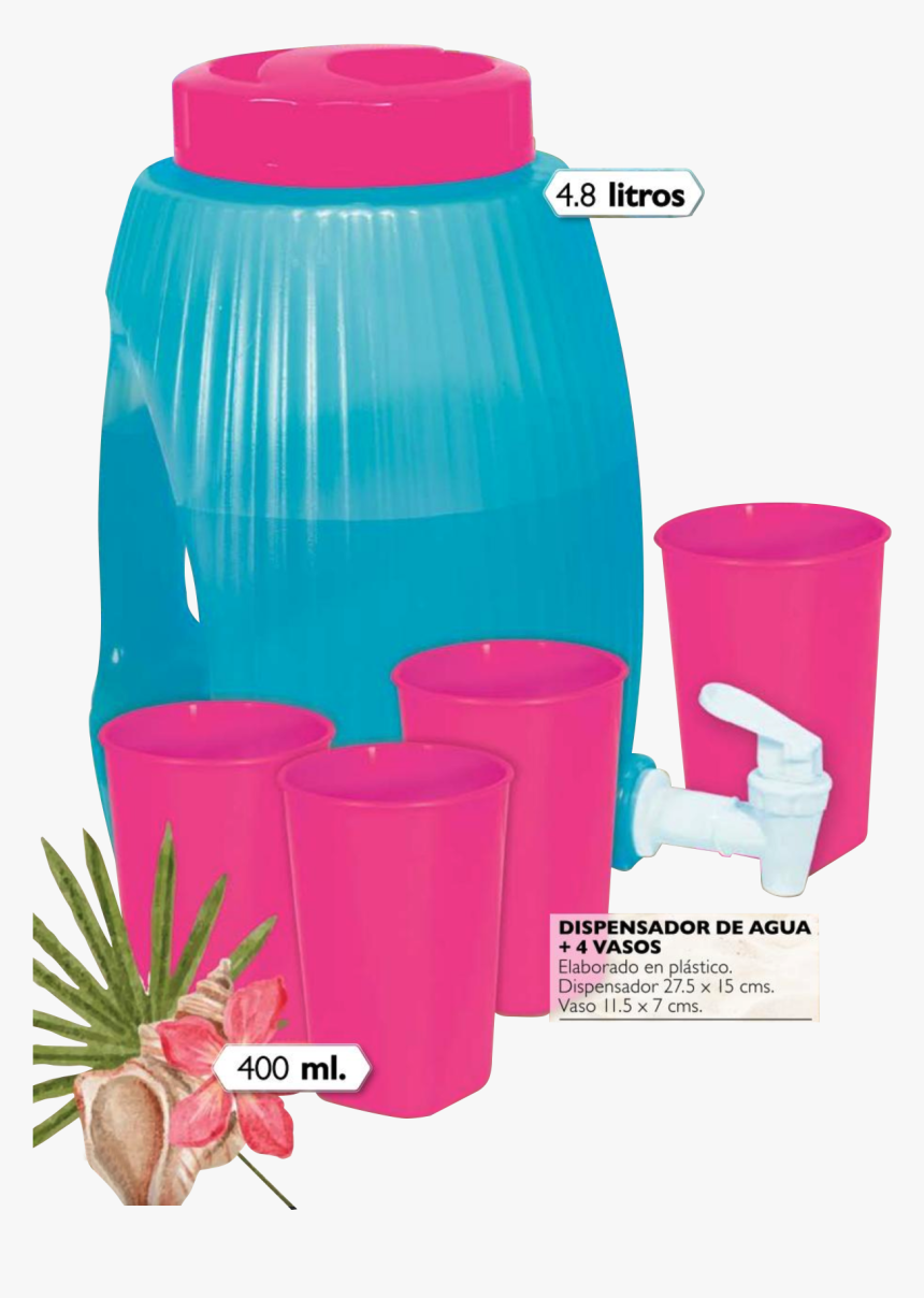 Kit Dispensador De Agua 4 Vasos, HD Png Download