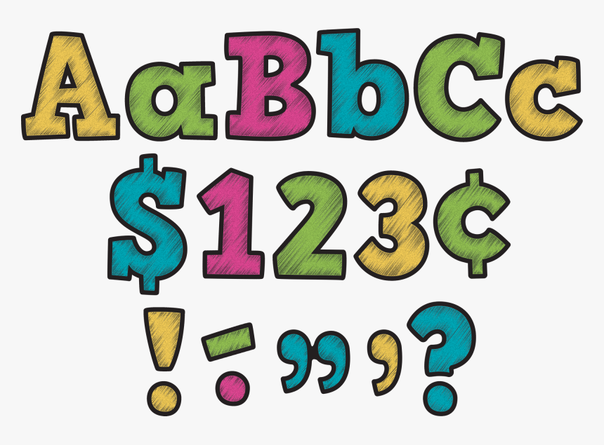 Chalkboard Brights Bold Block 4 Letters Combo Pack, HD Png Download