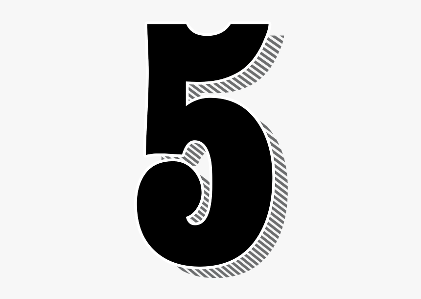 Numbers, 5, Five, Drop Shadow, Typography, Typographic, HD Png Download
