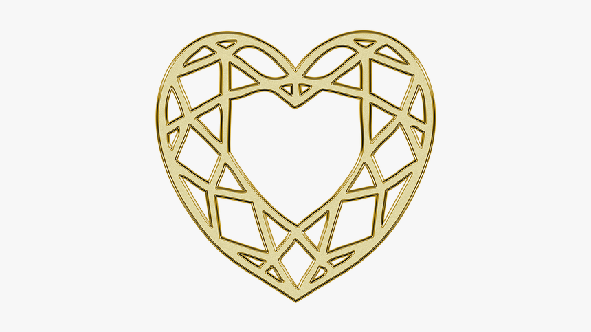 Heart, Golden, Gold, Ornament, Jewelry, Love, HD Png Download