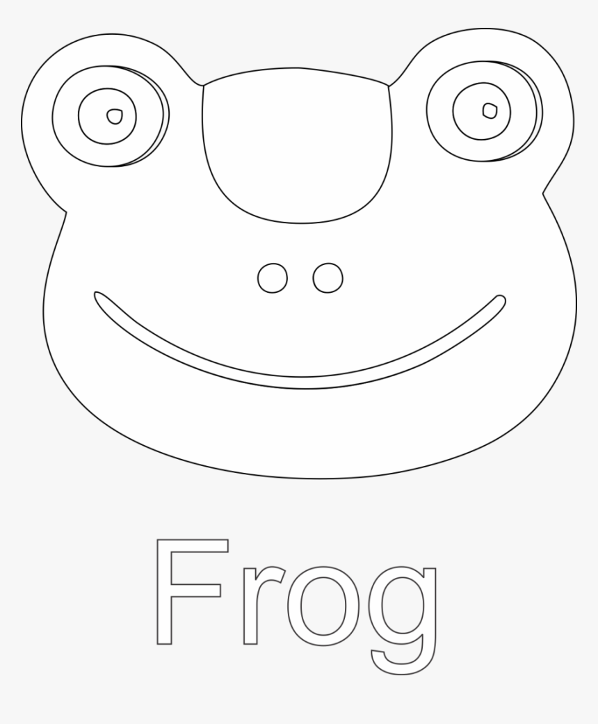 Frog Face Black And White Line Art Image, HD Png Download