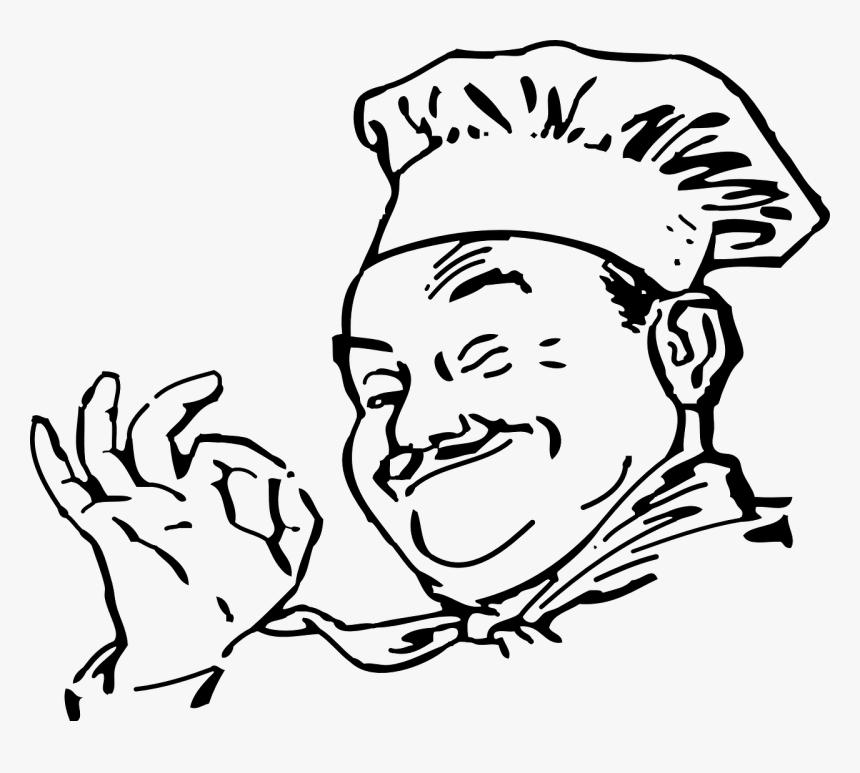 Chef Cartoon Black And White, HD Png Download