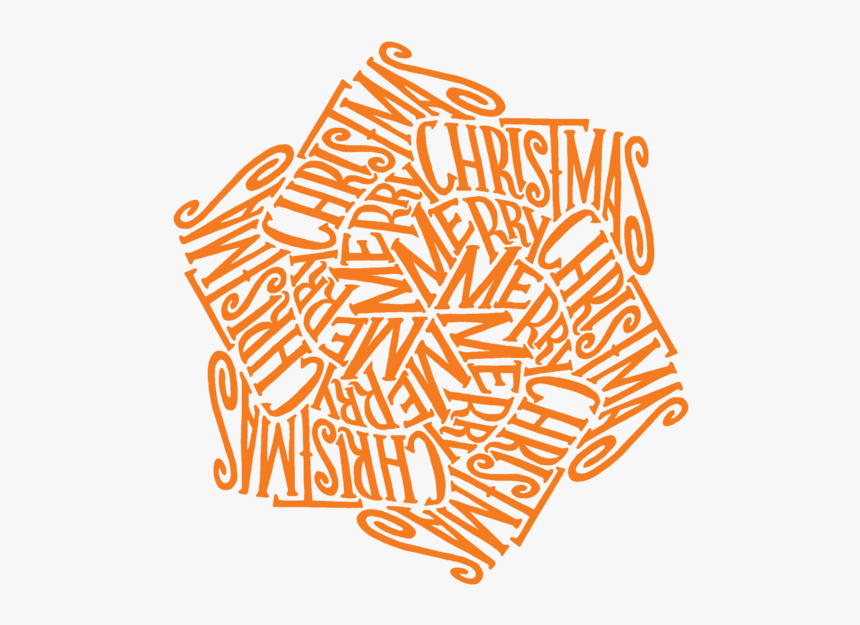 Orange Merry Christmas English, HD Png Download