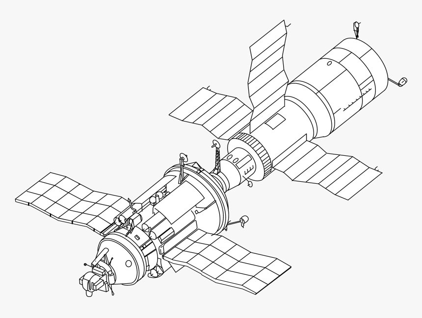 Salyut 7 And Cosmos 1686 Drawing, HD Png Download