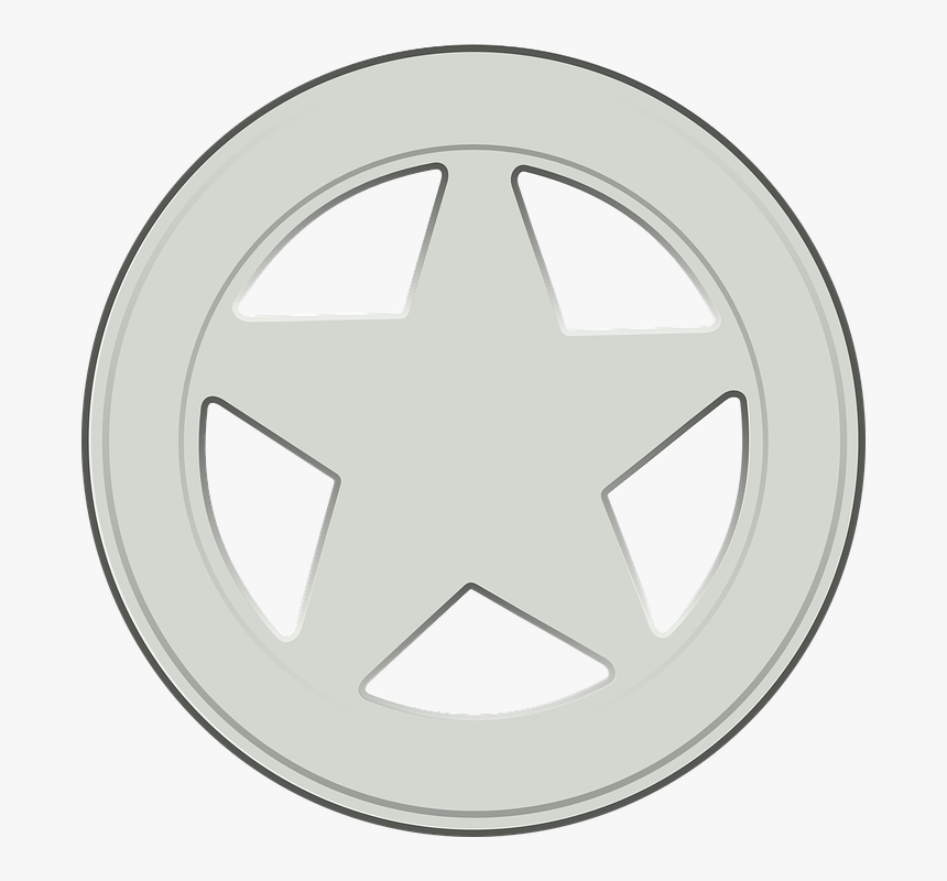 Sheriff, Badge, Star, Silver, HD Png Download