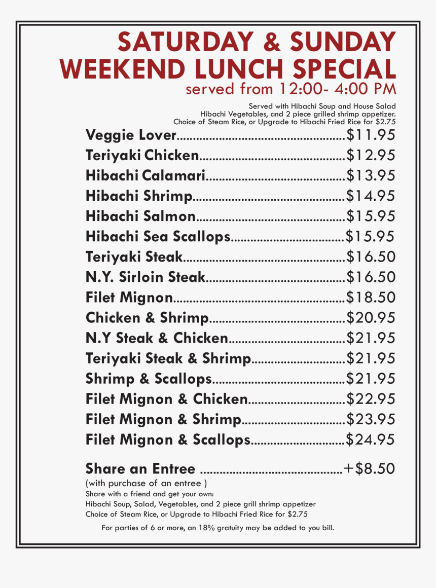 Dinner Hibachi, HD Png Download
