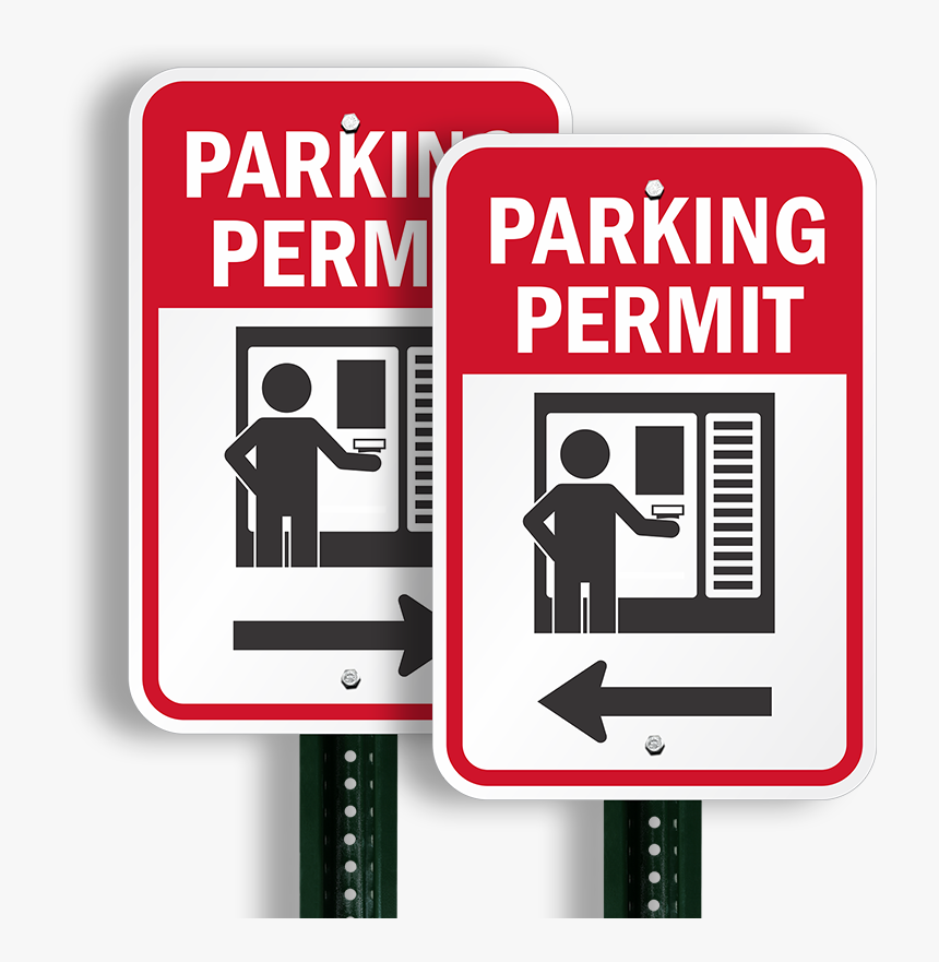 Parking Permit Left Direction Arrow Sign, HD Png Download