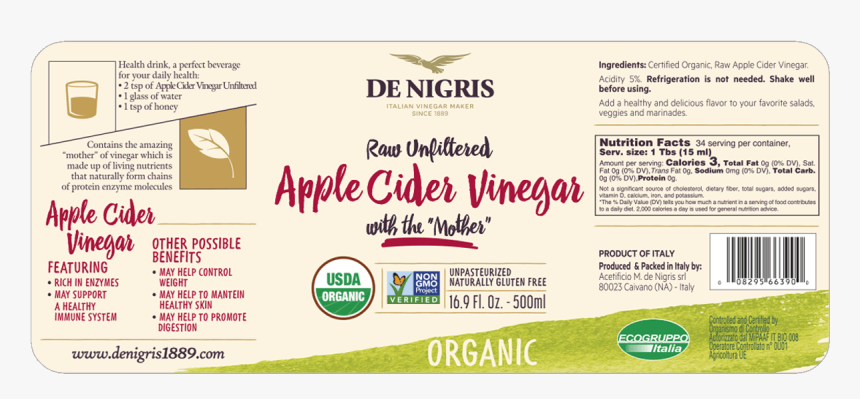 Organic Apple Cider Vinegar, HD Png Download