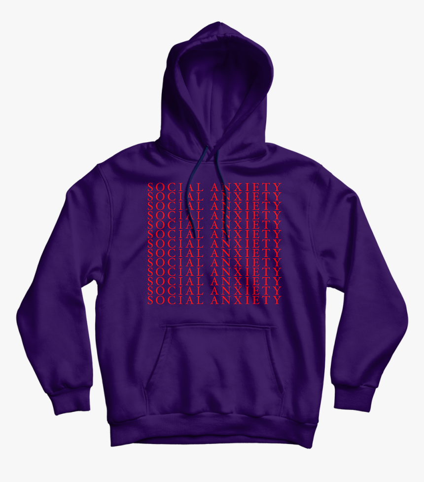 Social Anxiety Purple Hoodie, HD Png Download