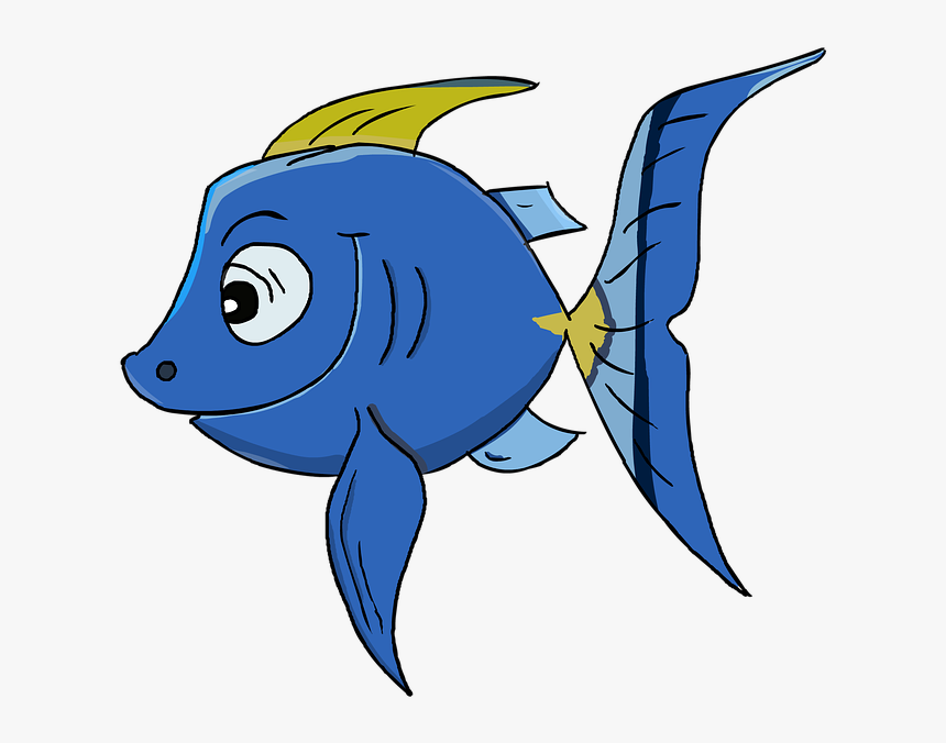 Peces, Peces Loro, Dibujos Animados, Azul, Buena, HD Png Download