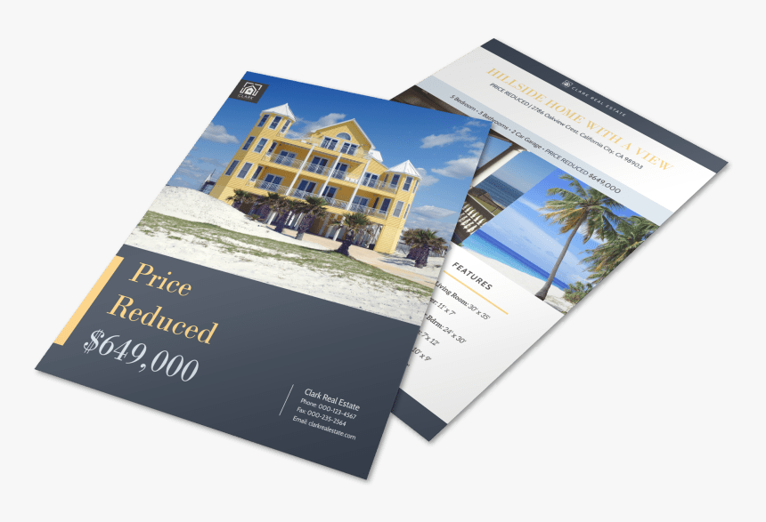 Hillside Real Estate Price Reduced Flyer Template Preview, HD Png Download