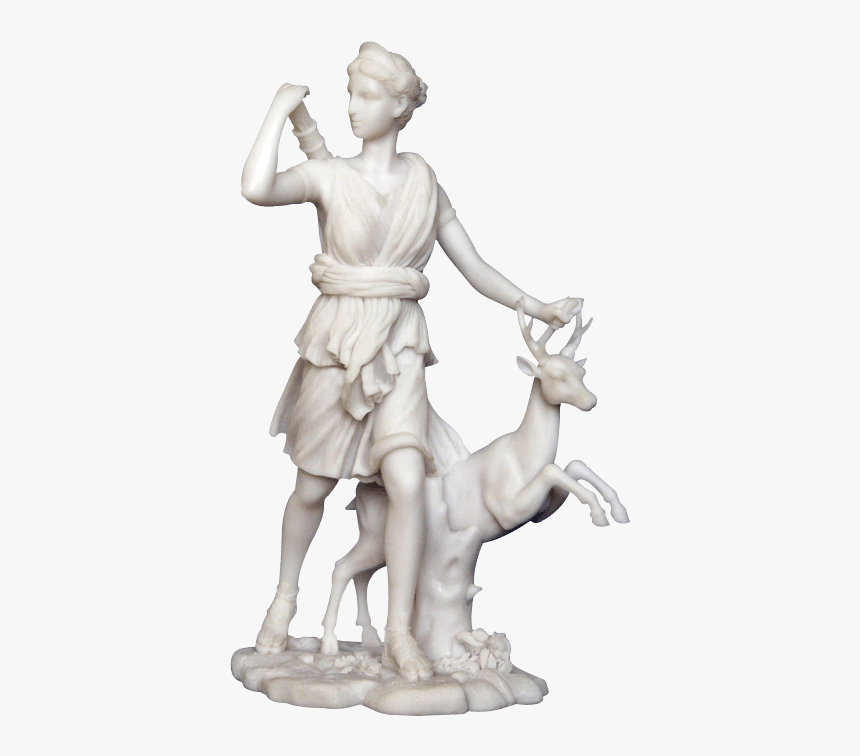 Goddess Artemis With Deer Statue, HD Png Download