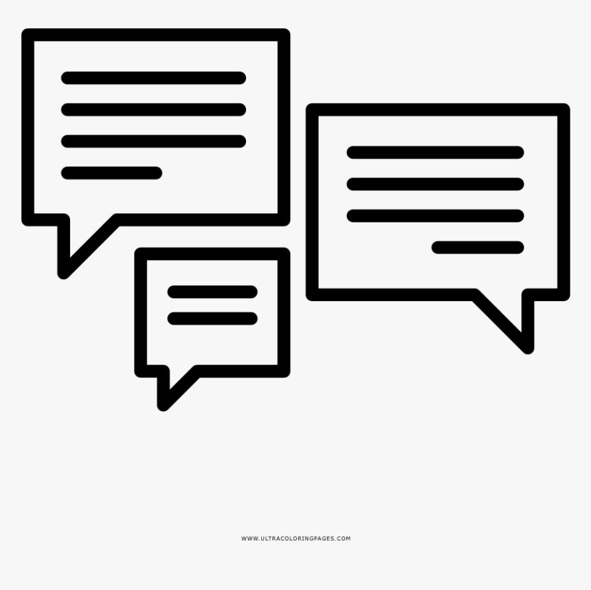 Chat Bubbles Coloring Page, HD Png Download
