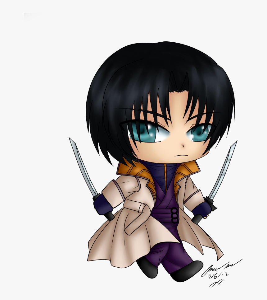Chibi Version Of Aoshi Shinomori Inversa, Rurouni Kenshin,, HD Png Download