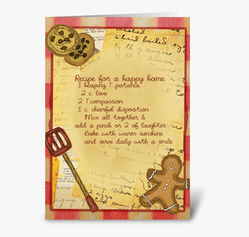 Recipe For A Happy Home Greeting Card, HD Png Download