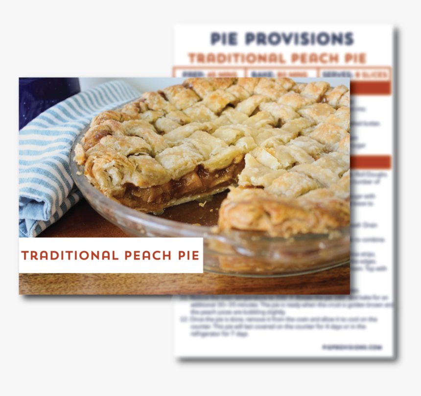 Traditional Peach Pie Recipe Card, HD Png Download