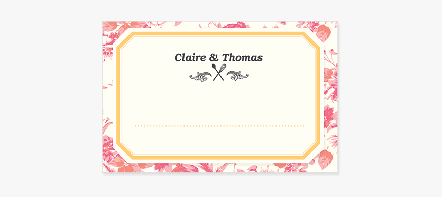 Placecards Recette Du Bonheur Pepperandjoy Front, HD Png Download