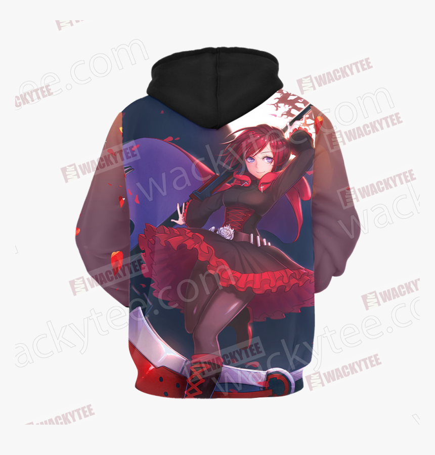 Rwby Ruby Rose Unisex 3d Hoodie Fullprinted No Zip, HD Png Download