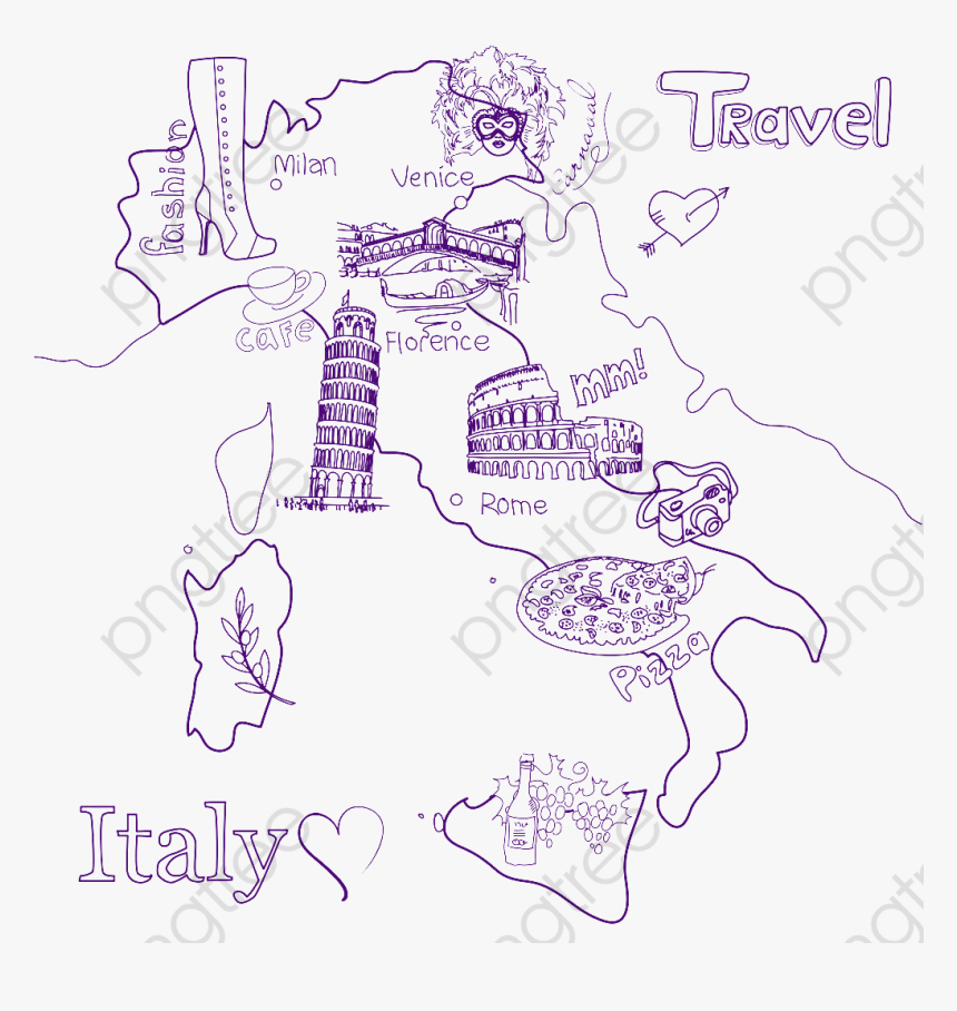 Creative Map Hand Drawn, HD Png Download